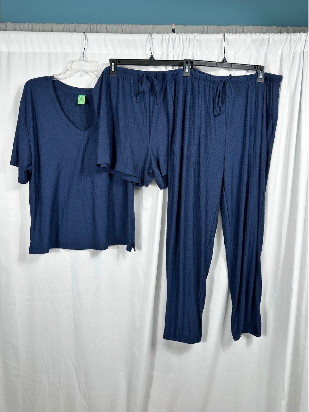 Honeydew Navy Blue Pajama Set with Shirt Shorts and Pants XXL